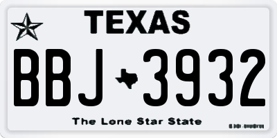 TX license plate BBJ3932