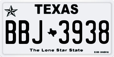 TX license plate BBJ3938