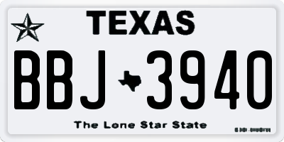 TX license plate BBJ3940
