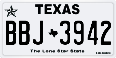 TX license plate BBJ3942