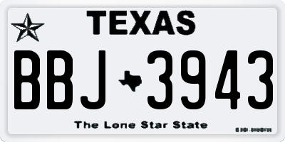 TX license plate BBJ3943