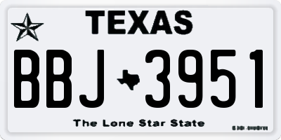 TX license plate BBJ3951