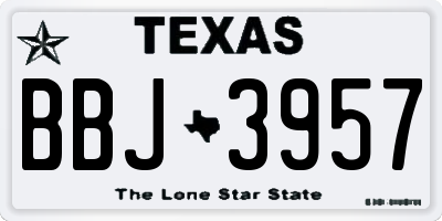 TX license plate BBJ3957