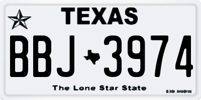 TX license plate BBJ3974