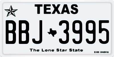 TX license plate BBJ3995