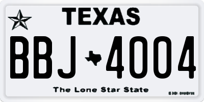 TX license plate BBJ4004