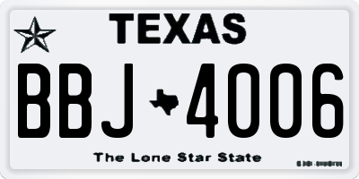 TX license plate BBJ4006