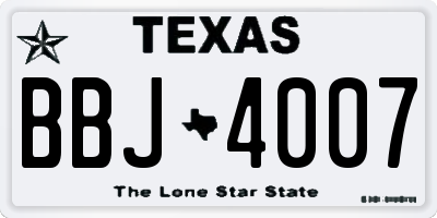 TX license plate BBJ4007