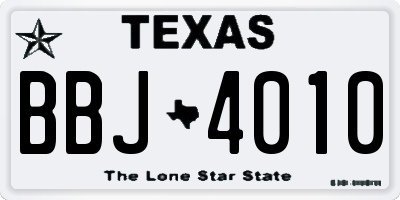 TX license plate BBJ4010