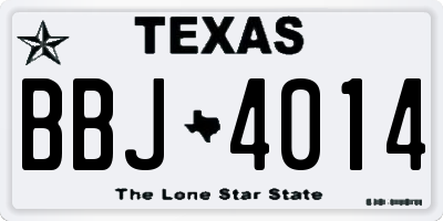 TX license plate BBJ4014