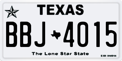 TX license plate BBJ4015