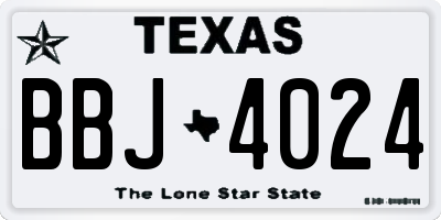 TX license plate BBJ4024