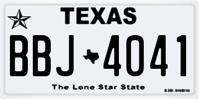 TX license plate BBJ4041