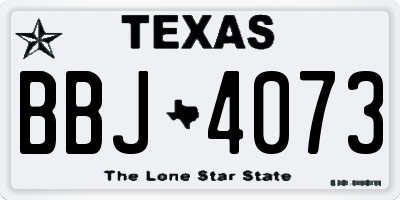 TX license plate BBJ4073