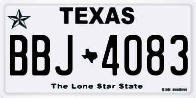 TX license plate BBJ4083