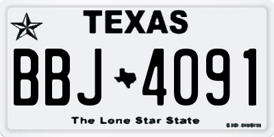 TX license plate BBJ4091