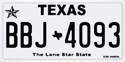 TX license plate BBJ4093