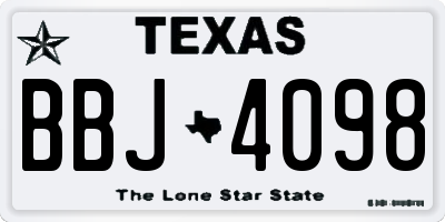 TX license plate BBJ4098