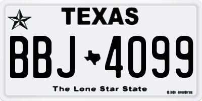 TX license plate BBJ4099