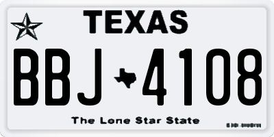 TX license plate BBJ4108