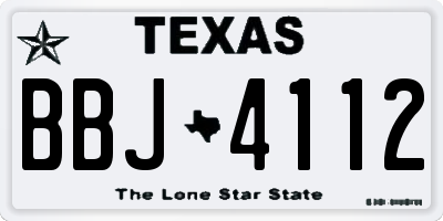 TX license plate BBJ4112