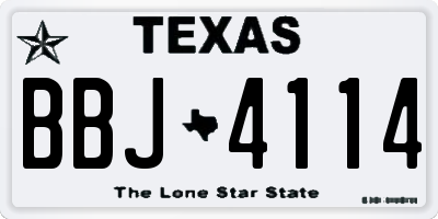 TX license plate BBJ4114