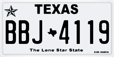 TX license plate BBJ4119