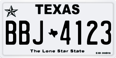 TX license plate BBJ4123