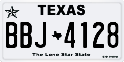 TX license plate BBJ4128