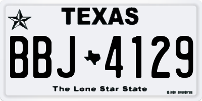 TX license plate BBJ4129