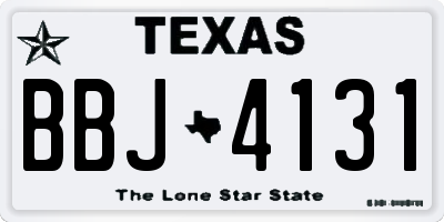 TX license plate BBJ4131