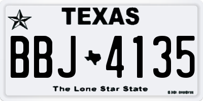 TX license plate BBJ4135