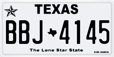 TX license plate BBJ4145