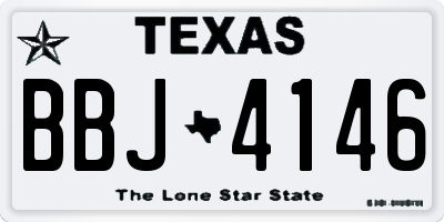 TX license plate BBJ4146