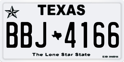 TX license plate BBJ4166