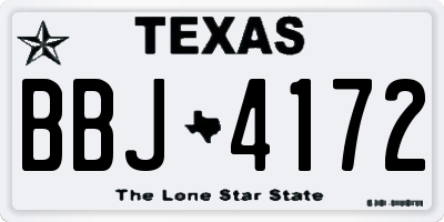 TX license plate BBJ4172