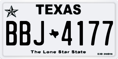 TX license plate BBJ4177