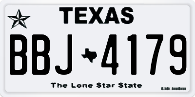TX license plate BBJ4179