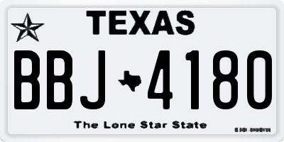 TX license plate BBJ4180