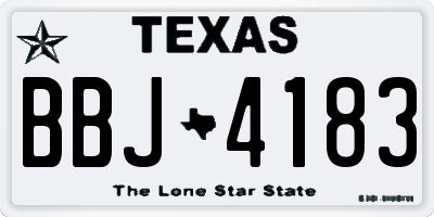 TX license plate BBJ4183