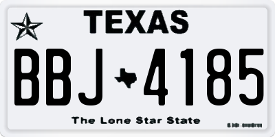 TX license plate BBJ4185