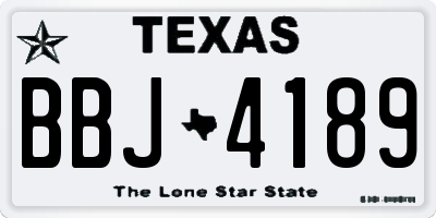 TX license plate BBJ4189