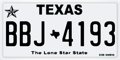 TX license plate BBJ4193
