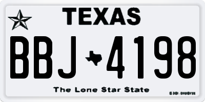 TX license plate BBJ4198