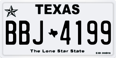 TX license plate BBJ4199