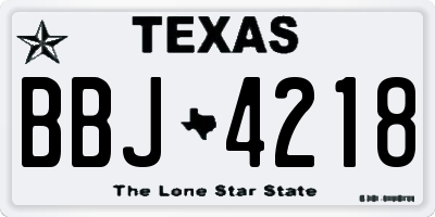 TX license plate BBJ4218