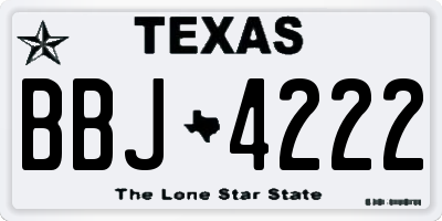 TX license plate BBJ4222