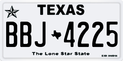 TX license plate BBJ4225