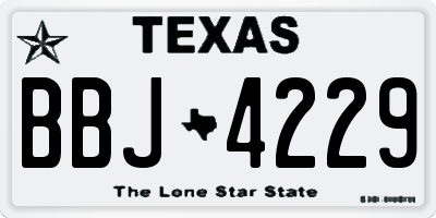 TX license plate BBJ4229