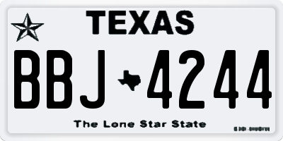 TX license plate BBJ4244